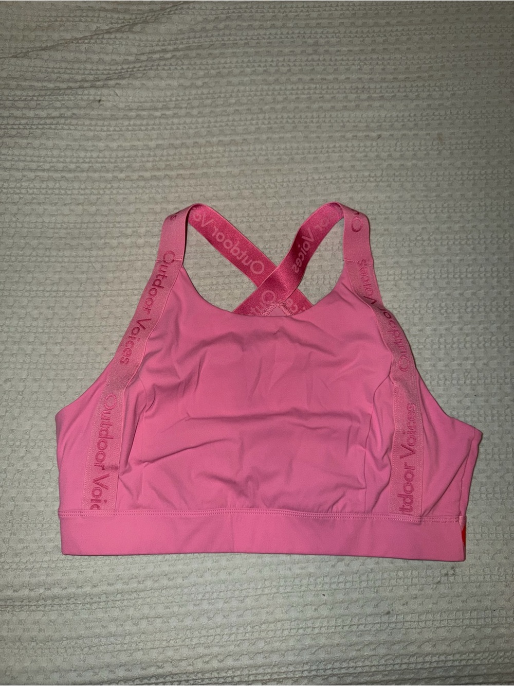 Disney x outdoor voices pink Minnie Mouse sports bra